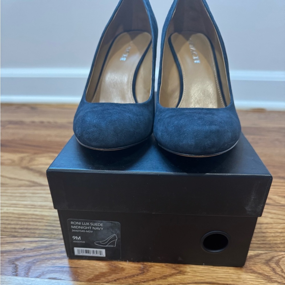 Coach Women's Dark Suede Heels - Picture 4 of 5
